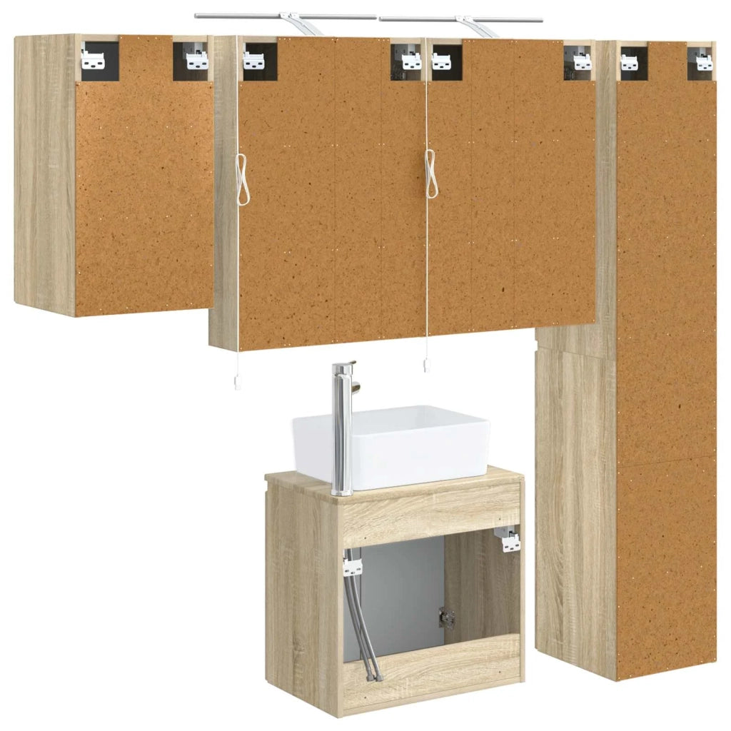 Set di Armadi da Bagno 5 pcs Rovere Sonoma 50 x 14,5 x 70 cm 3407321