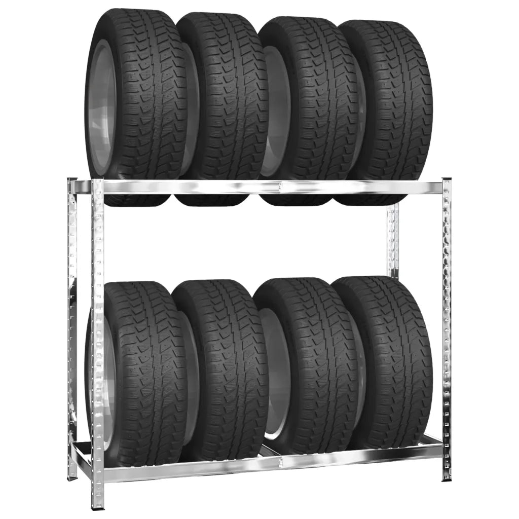 Portapneumatici a 2 Livelli Argento 110x40x110 cm in Acciaio CFW7591648