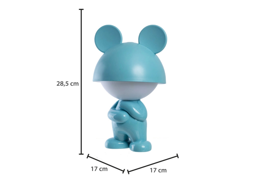 Lampada Led Per Bambini Da Tavolo Comodino Ricaricabile Modello Thinking Boy - Lampada - Azzurro