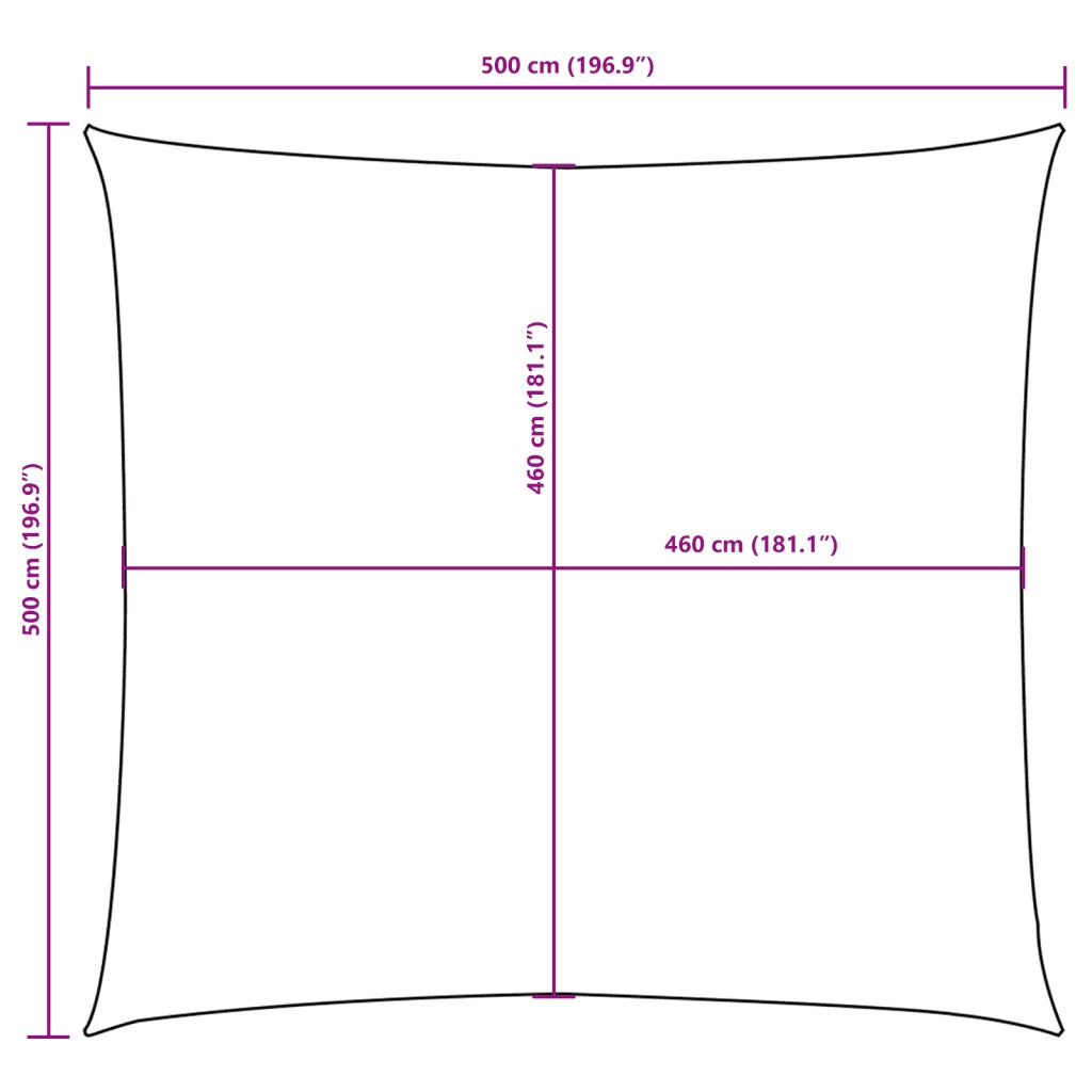 Vela Parasole in Tela Oxford Quadrata 5x5 m Crema 135196