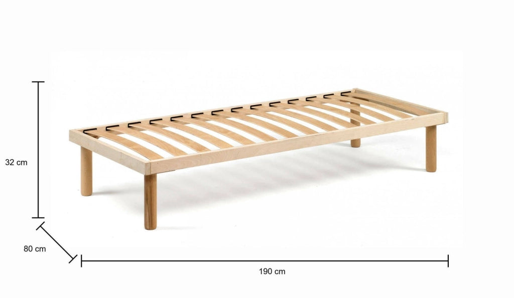 Rete letto singolo Ansa, Rete ortopedica a doghe in legno, 100% Made in Italy, cm 80x190h 31