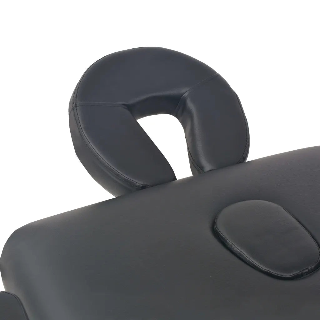 Lettino da Massaggio 2 Zone Pieghevole Spessore 10 cm Nero 110151