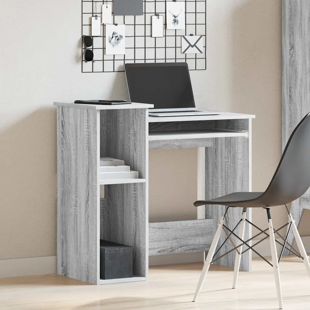 Scrivania Mensole Grigio Sonoma 84x40x78 cm Legno Multistrato