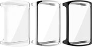 Custodia Scherm Protettiva per Fitbit Charge 5 - Materiale TPU - Resistente allo Shock - Nero Trasparente Argento - Pacco da 3 Unità
