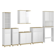 Vicco Set di mobili da bagno Bianco/quercia 6 parti