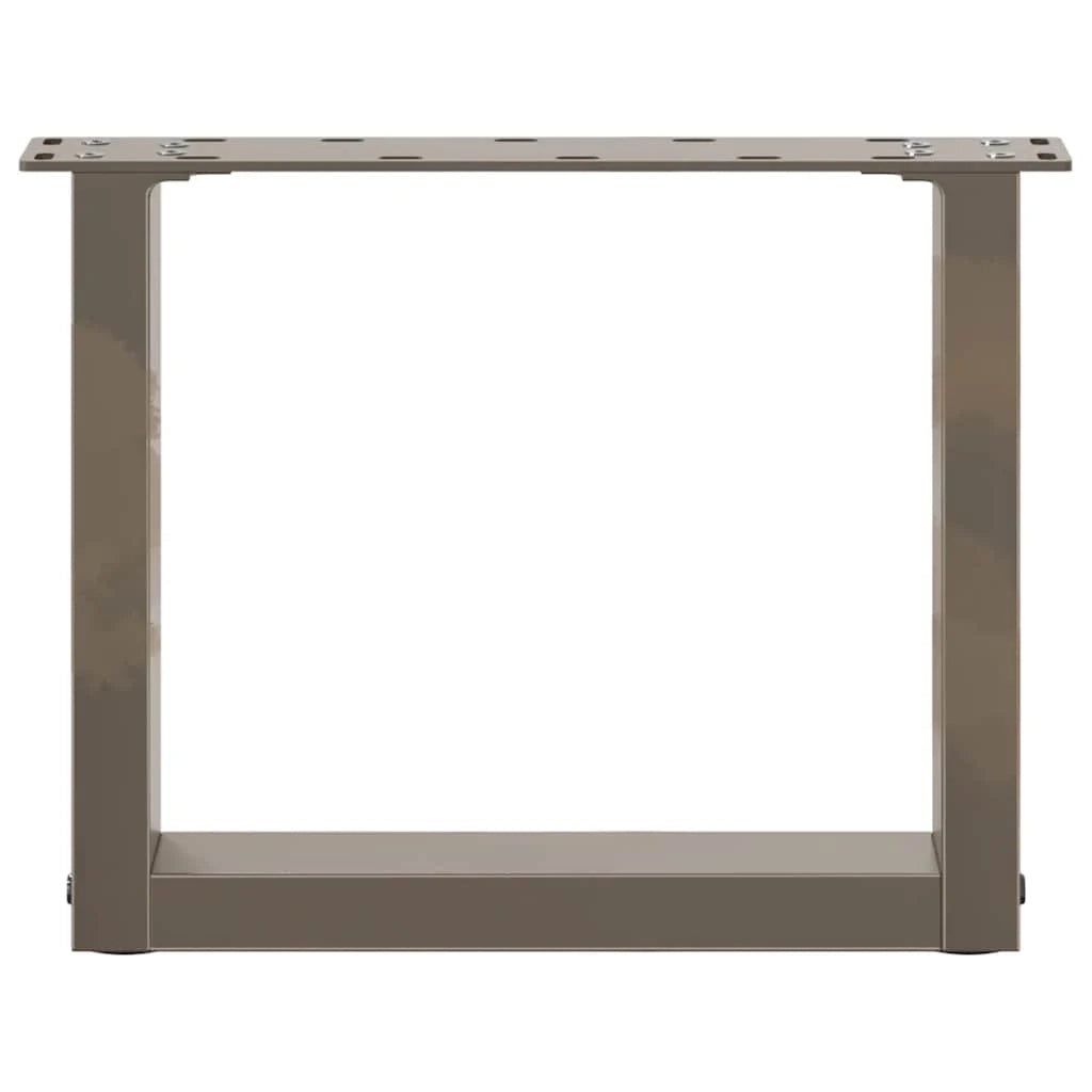 Set di 2 gambe per tavolino da caffè a forma di U 30 x 31 cm con piedini regolabili stile moderno acciaio naturale 02_0057371