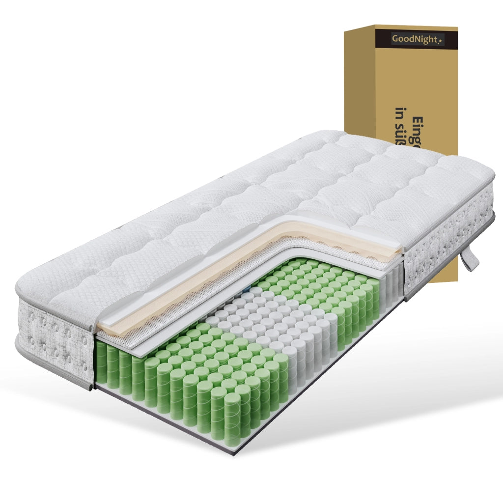 Materasso a molle insacchettate e schiuma fredda 90x190 cm; H3; 7 zone; bianco