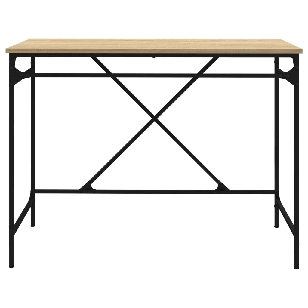Scrivania-Scrivanie per ufficio e studio-Scrittoio Rovere Sonoma 100x50x75 cm Legno Multistrato e Ferro