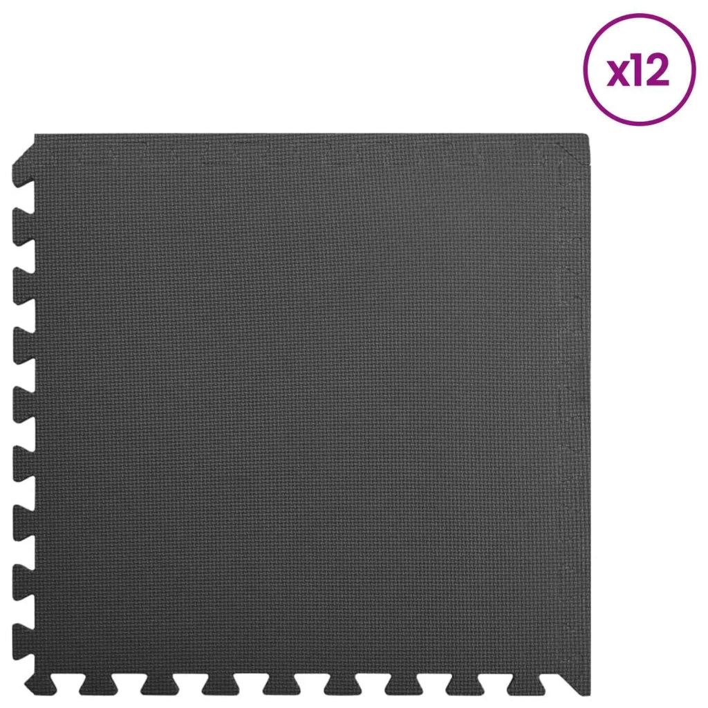 Tappetino per piscina 12 pz Nero 4,32 ㎡ Schiuma EVA 3433272