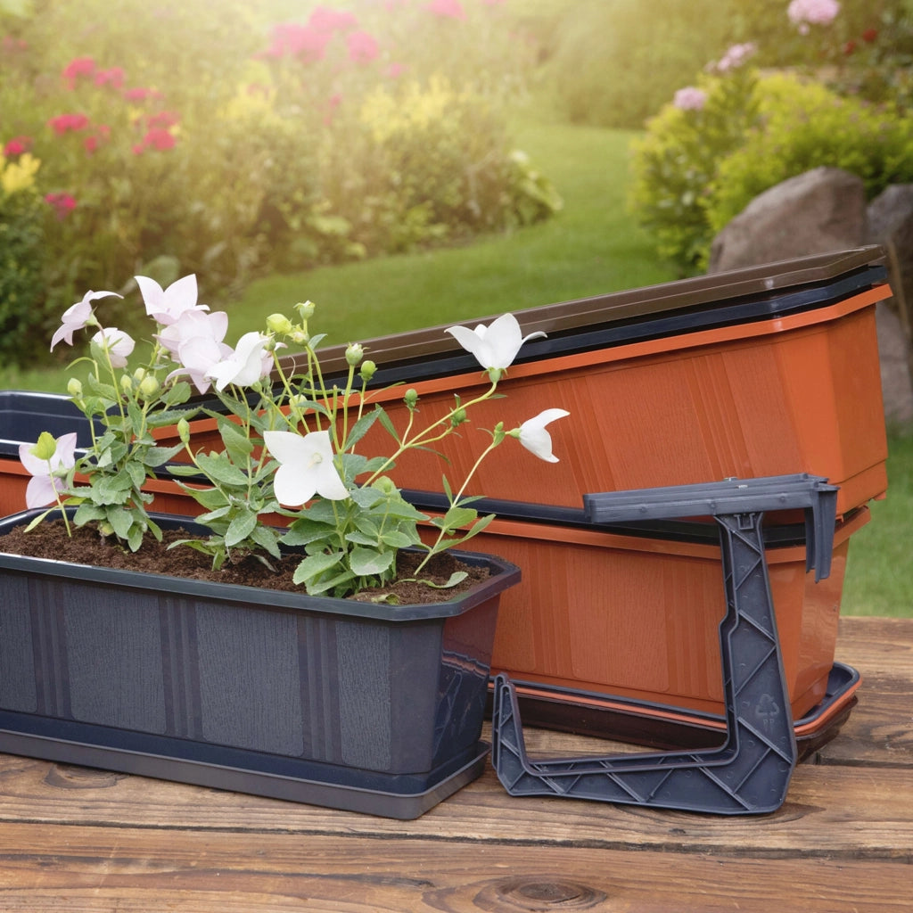 KADAX Supporto per vasi da fiori da balcone, 40 cm, 4 pezzi