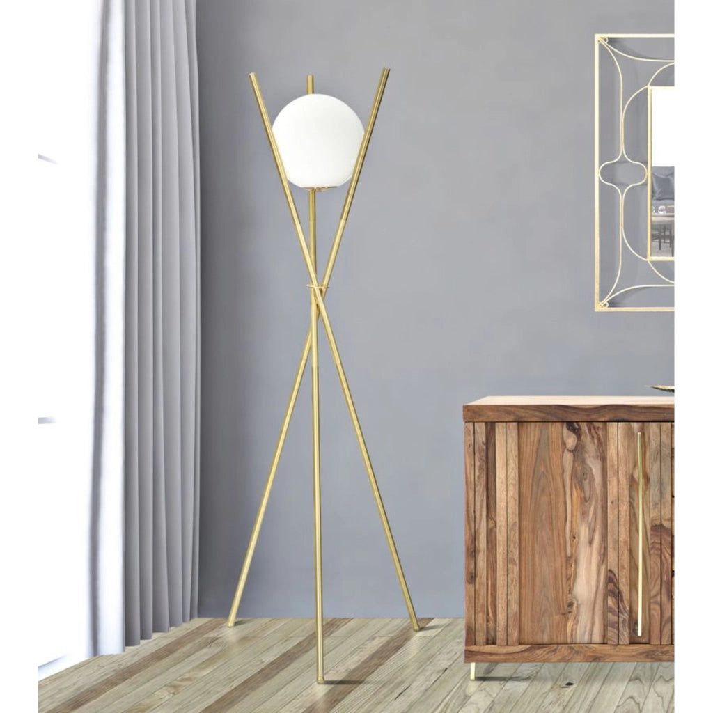 Lampada da Terra VKH200, Oro, Metallo, 55x55x155 cm