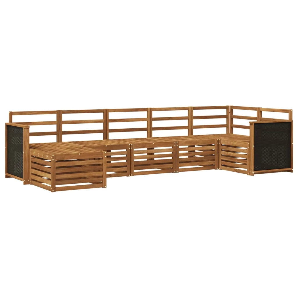 Set divano sezionale 6 pcs Naturale Legno di Acacia Massello