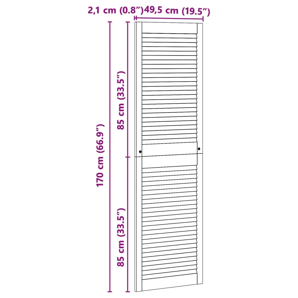 Porta per Armadio con porta 2 pcs Naturale 170 x 2,1 x 49,5 cm 42019269