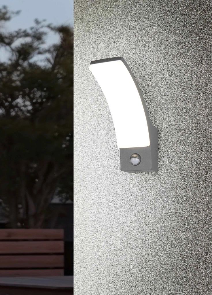Applique da esterno LED c/sensore movimento, antracite, H 23 cm, Beja