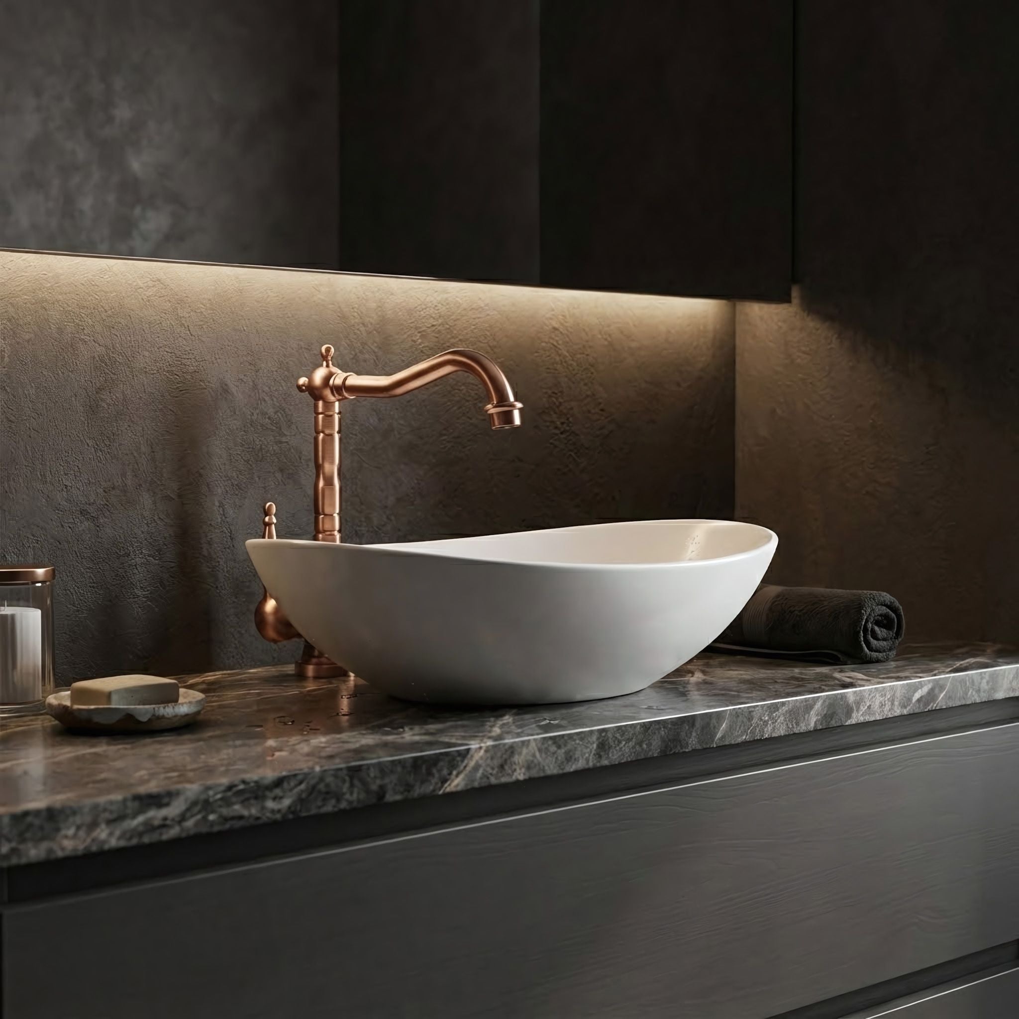 Rubinetto Da Lavabo Rea Bona Brush Copper High