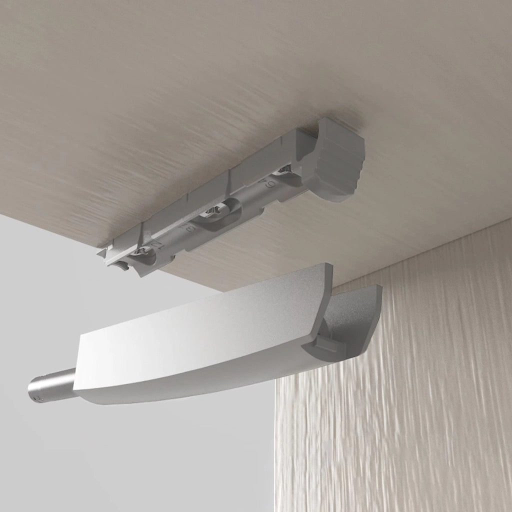 Emuca Chiudiporta Push Lite da avvitare nel mobile con regolazione, 80 mm, Magnetica, Plastica grigia, Tecnoplastica, 10 unitÃ 