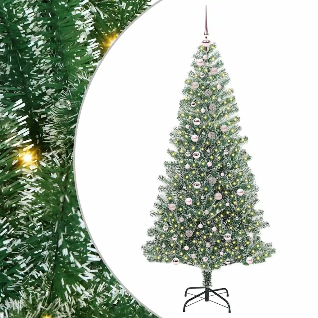 Albero di Natale Artificiale Imbiancato con Luci LED 240 cm