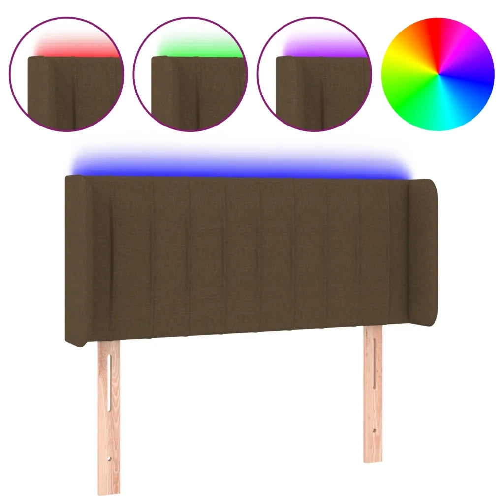 Testiera a LED-Testata con LED Marrone Scuro 103x16x78/88 cm in Tessuto 892692