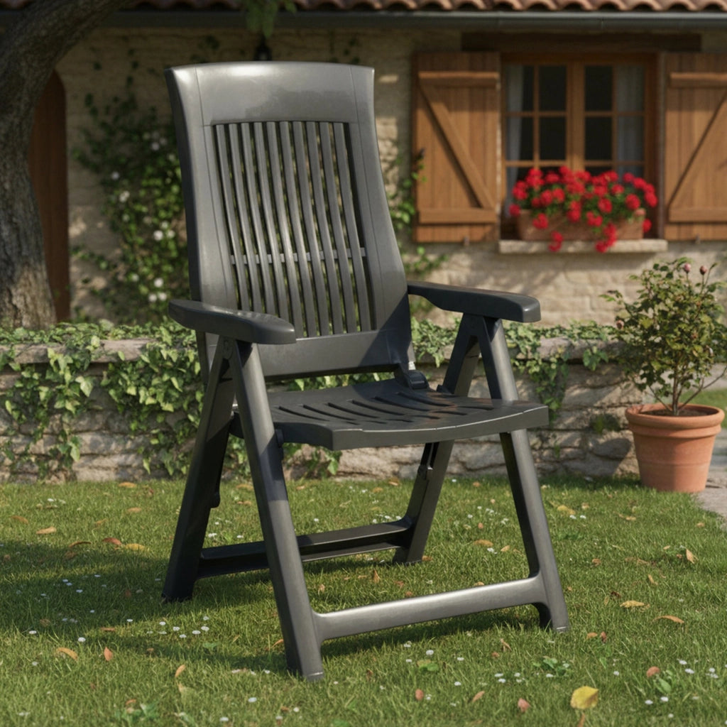 Heflin, Sedia da Esterno una Sedia Made in Italy, Nero Antracite