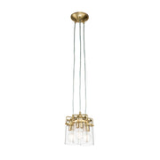 Lampadario Contemporaneo Brinley Acciaio Ottone Spazzolato 3 Luci E27