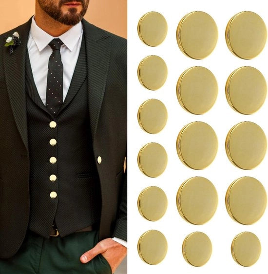 Confezione da 16 pezzi di chiodi metallici dorati per giacche da blazer (20 mm, 25 mm)