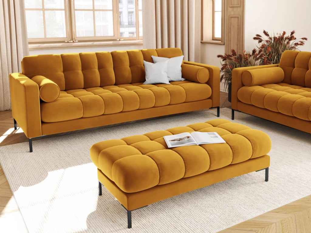 Cosmopolitan Design - Divano "Bali" 3 posti in velluto giallo 
