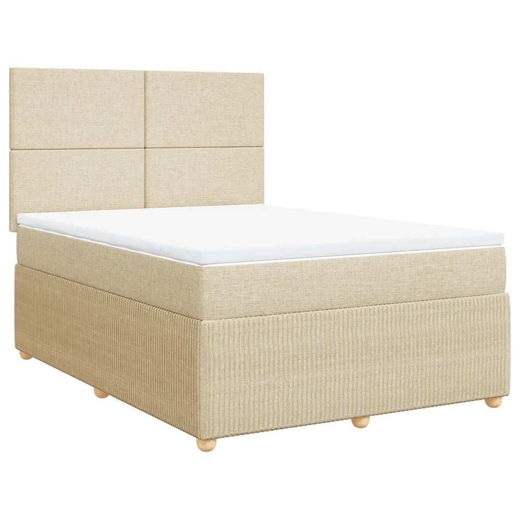Giroletto a Molle con Materasso Crema 160x200 cm in Tessuto 3294405