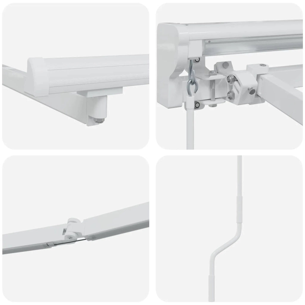 Cornice per Tenda Manuale con LED Bianco 2,5 x 2 m Alluminio