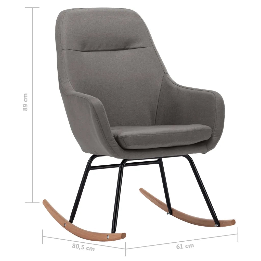 Sedia a Dondolo Grigio Chiaro in Tessuto CFW8119089