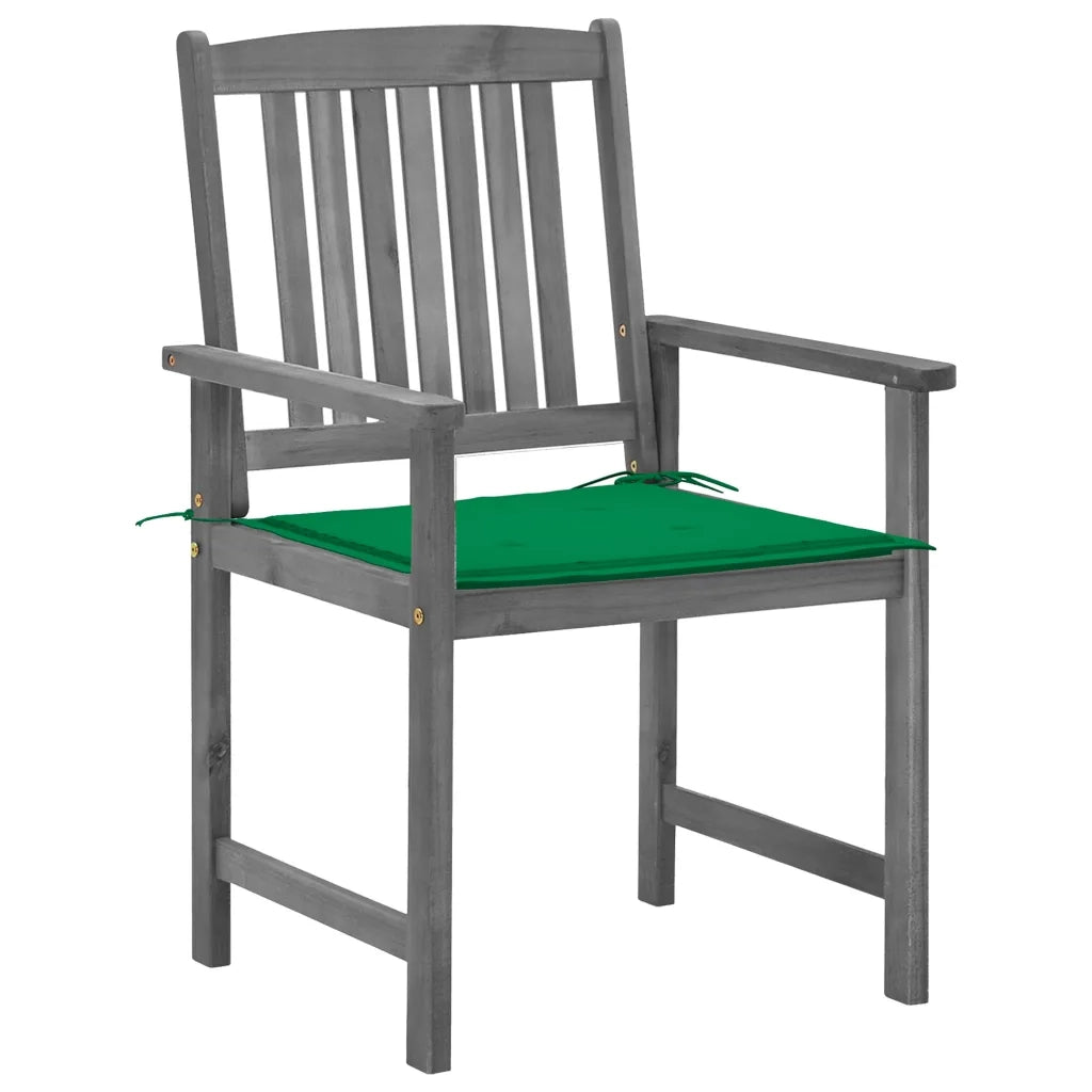 Sedie da Giardino con Cuscini 2 pz in Massello di Acacia Grigio cod mxl 75784