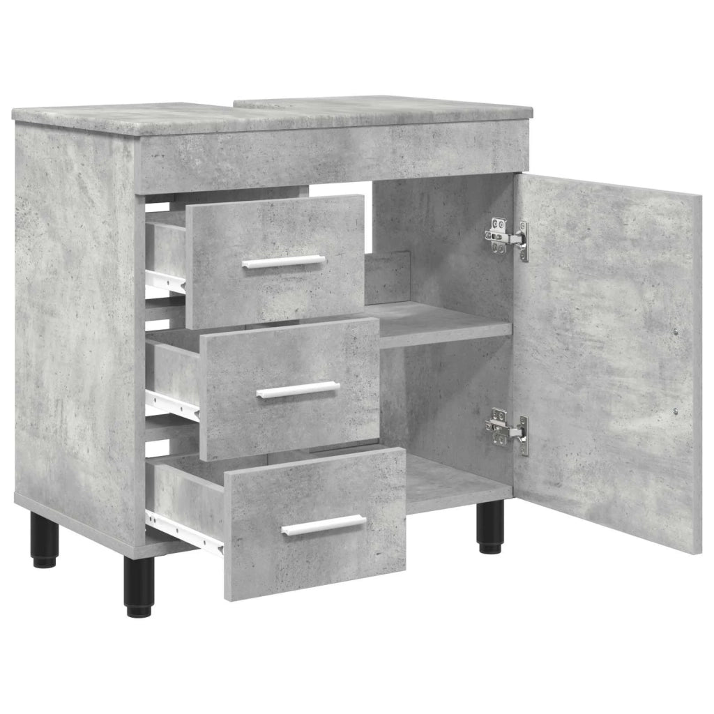 Mobiletto da bagno Grigio Cemento 60 x 35 x 60 cm 889378