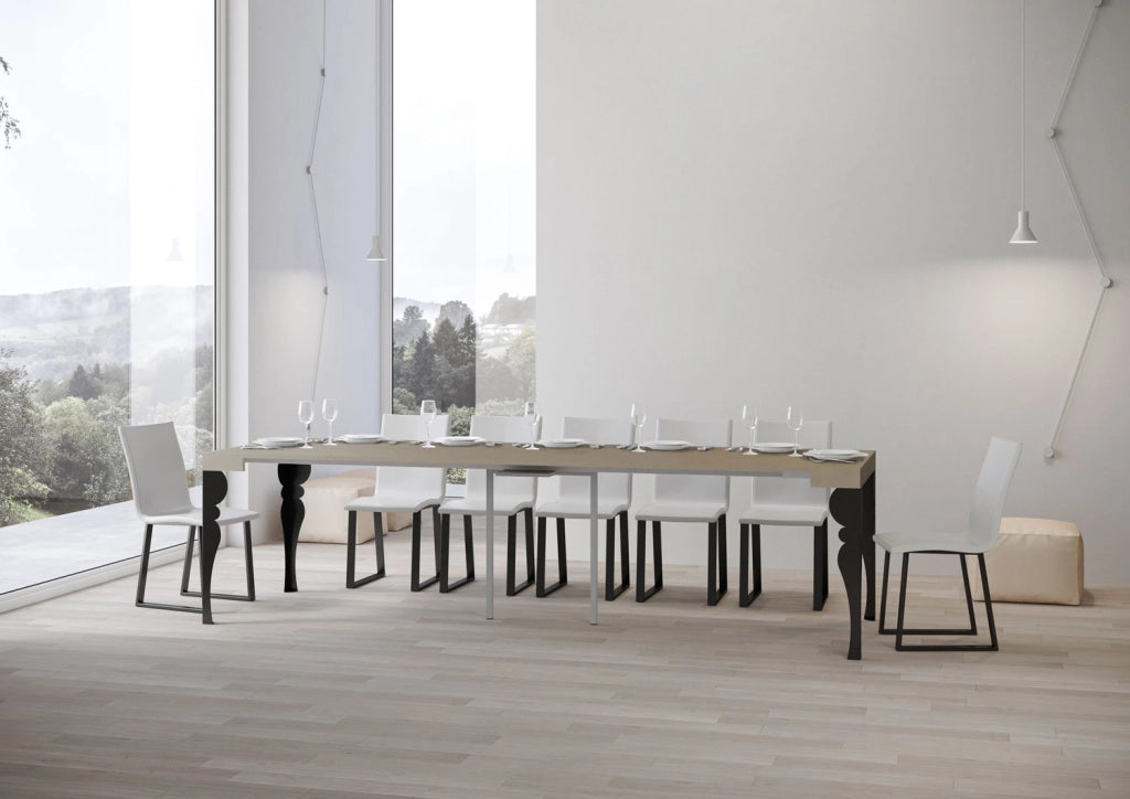 Consolle allungabile 90x40/300 cm Paxor Cashmere telaio Antracite