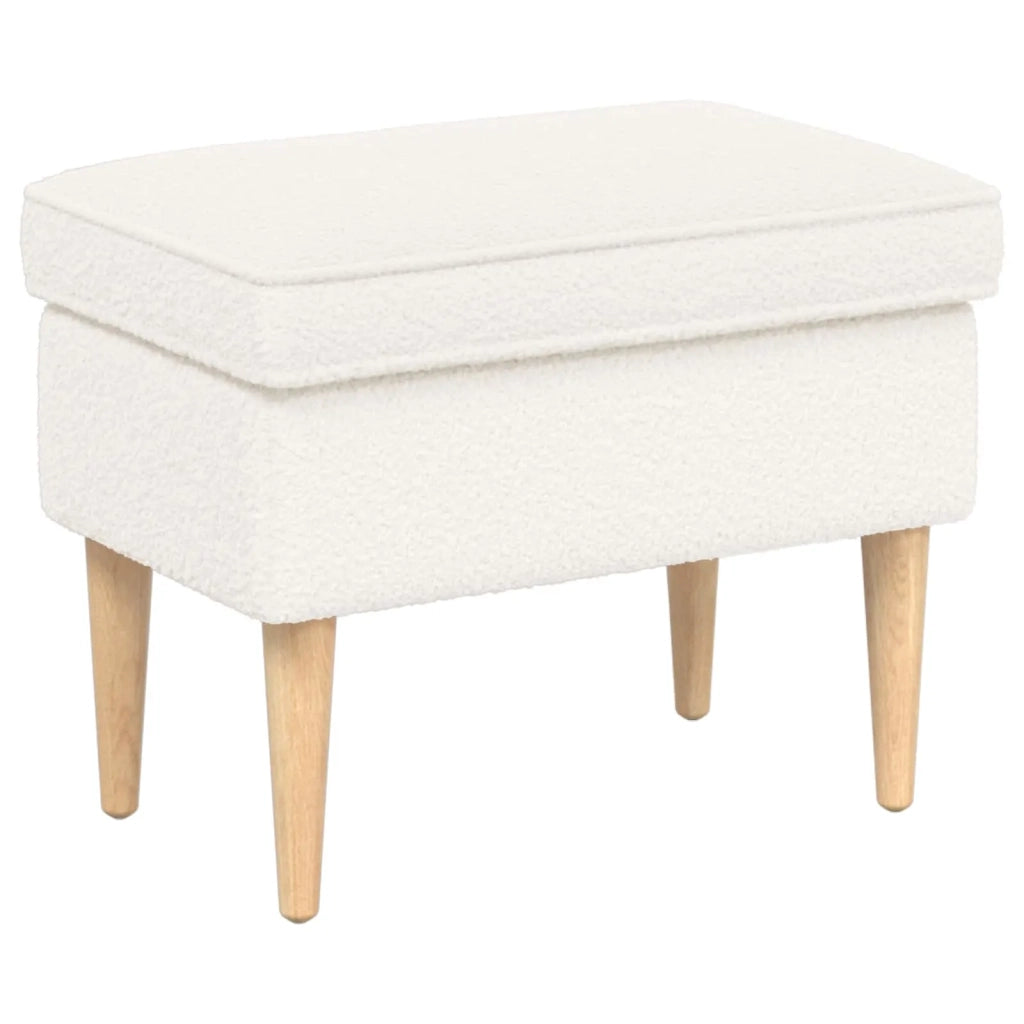 Poltrona con Ottomano 2 pz Crema Bouclé 3418855