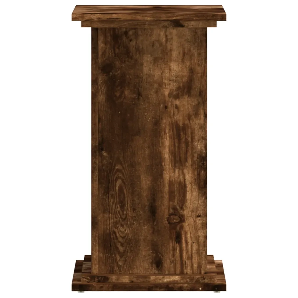 Supporto per Piante Rovere Fumo 33x33x60 cm Legno Multistrato
