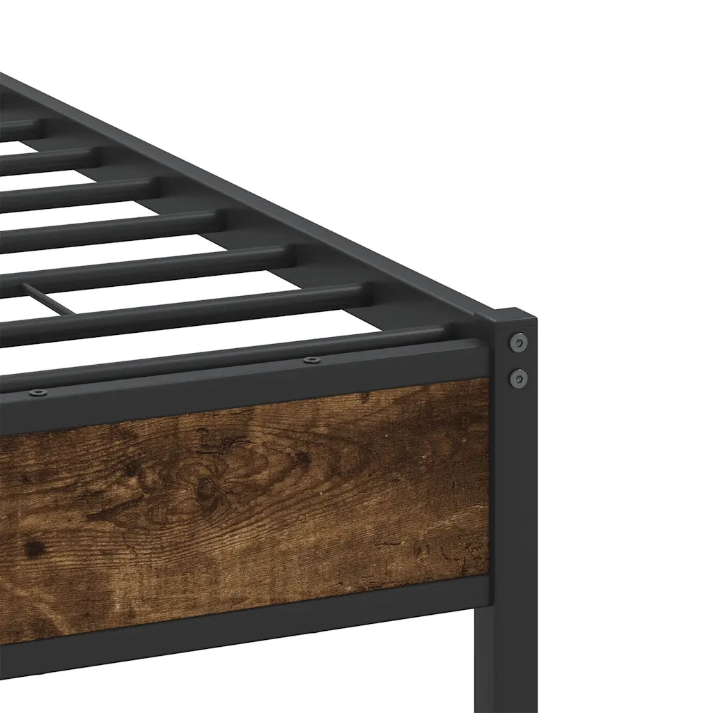 vidaXL Giroletto senza Materasso Rovere Fumo 120x200 cm in Truciolato