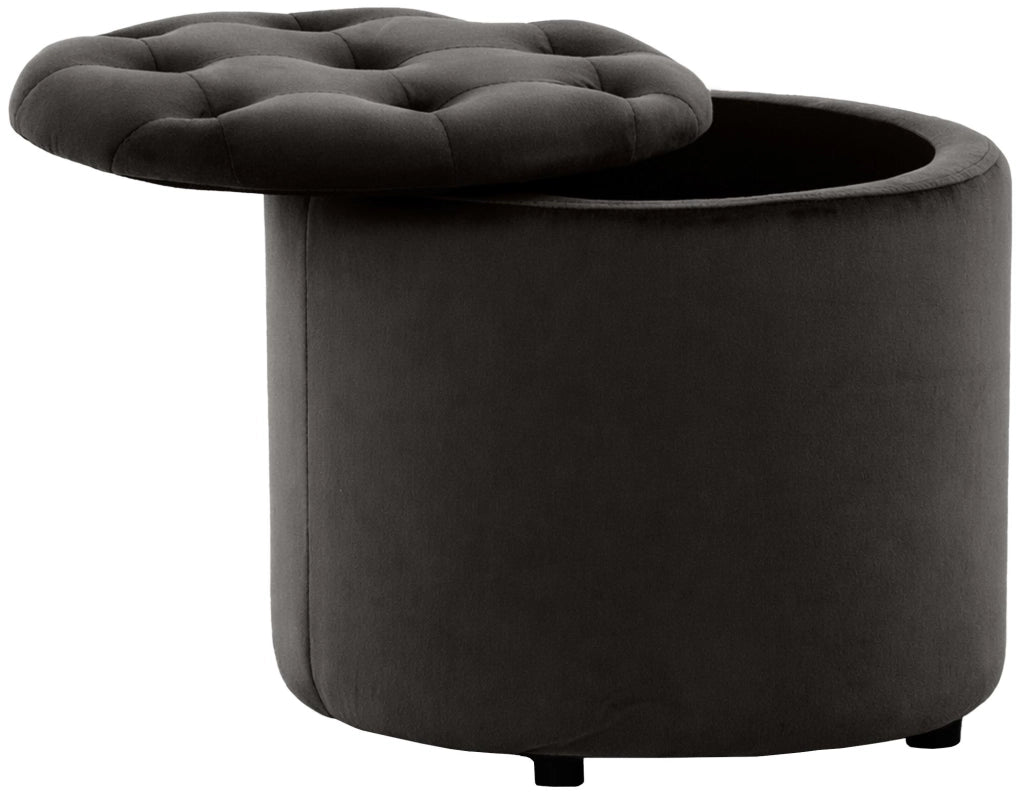 Pouf Contenitore Pantin In Velluto grigio