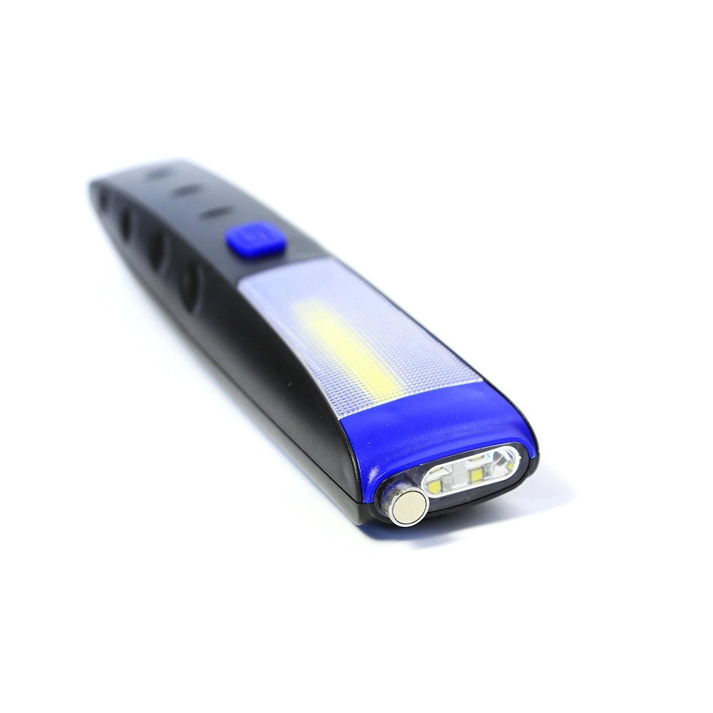 Trade Shop - Torcia Lampada Portatile Led Strip Cob + 2 Led Doppia Calamita Estensibile 30 Cm -