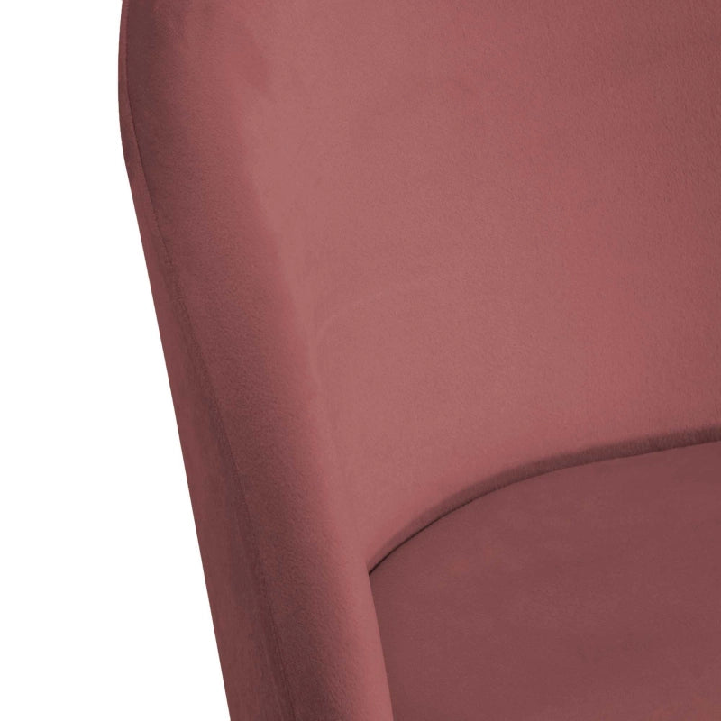 Sedia velluto Sammi rosa antico struttura nero cm 50x57h47/77,5