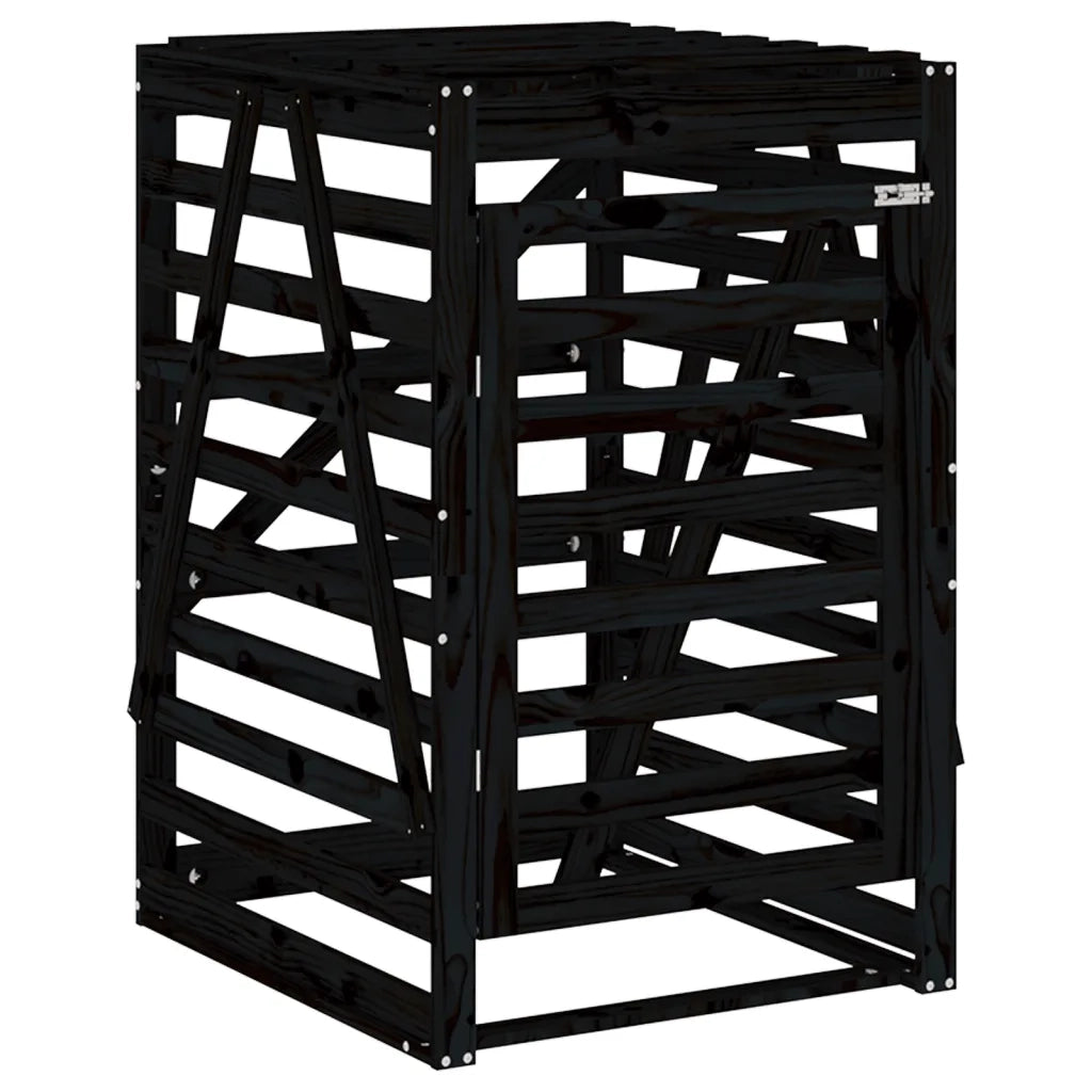Copribidone Triplo Nero in Legno Massello di Pino 3157695