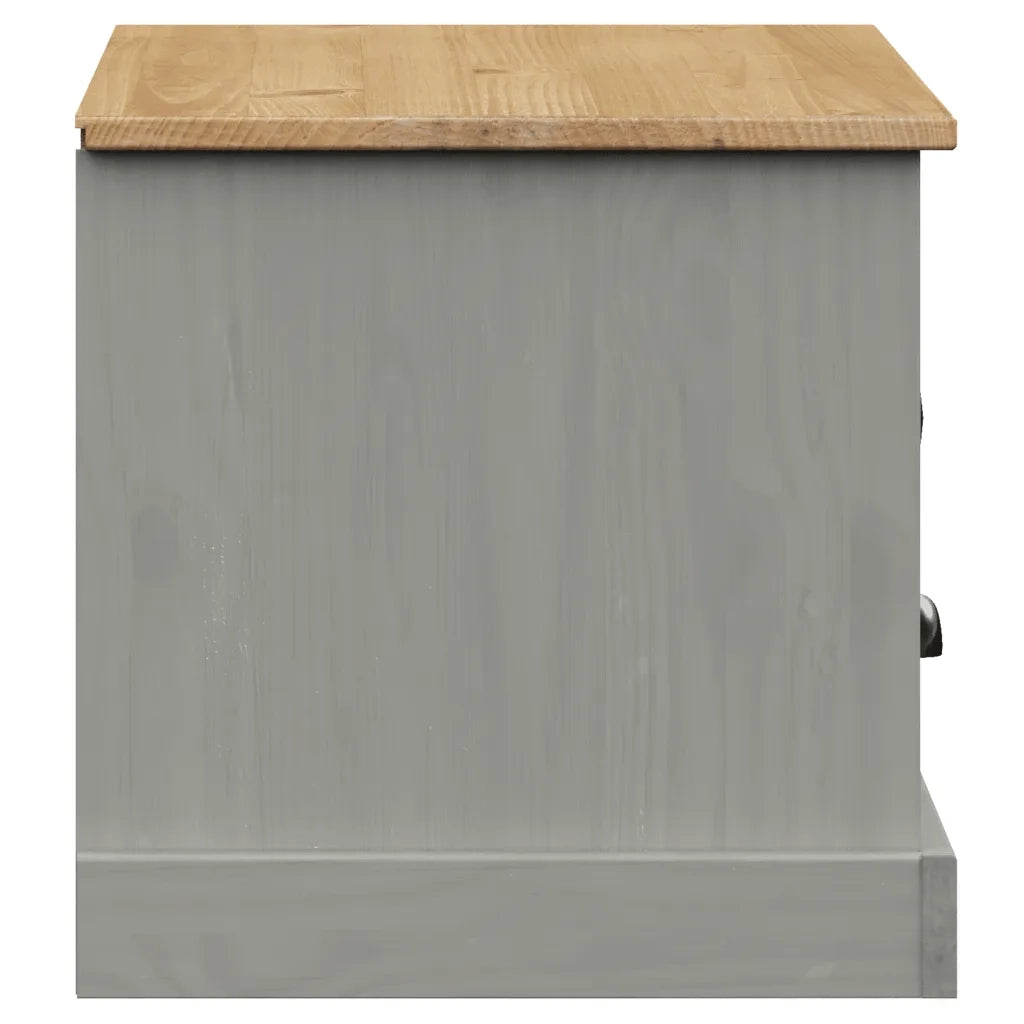 Mobile Porta TV VIGO Grigio 106x40x40 cm Legno Massello di Pino 353177