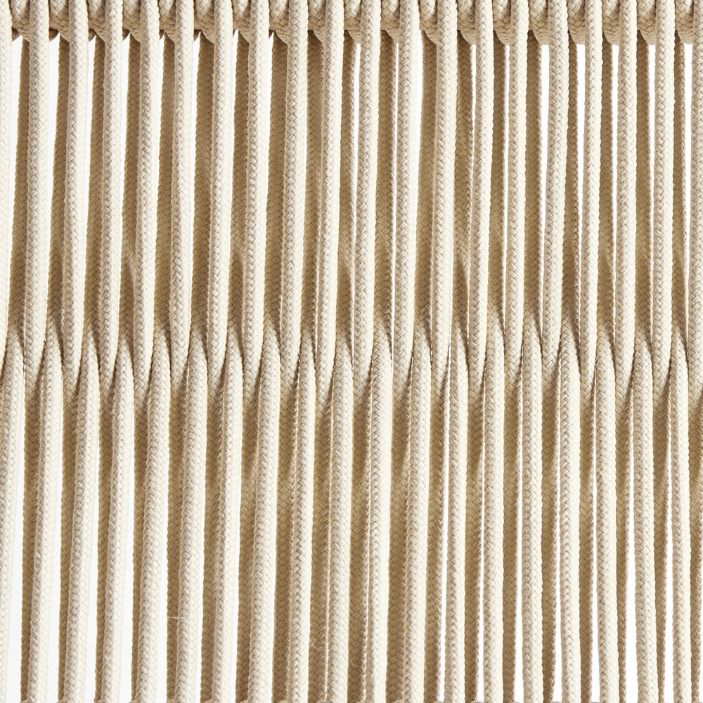 Set di 2 sedie da giardino pieghevoli in legno di acacia con schienale in corda beige stile classico tradizionale