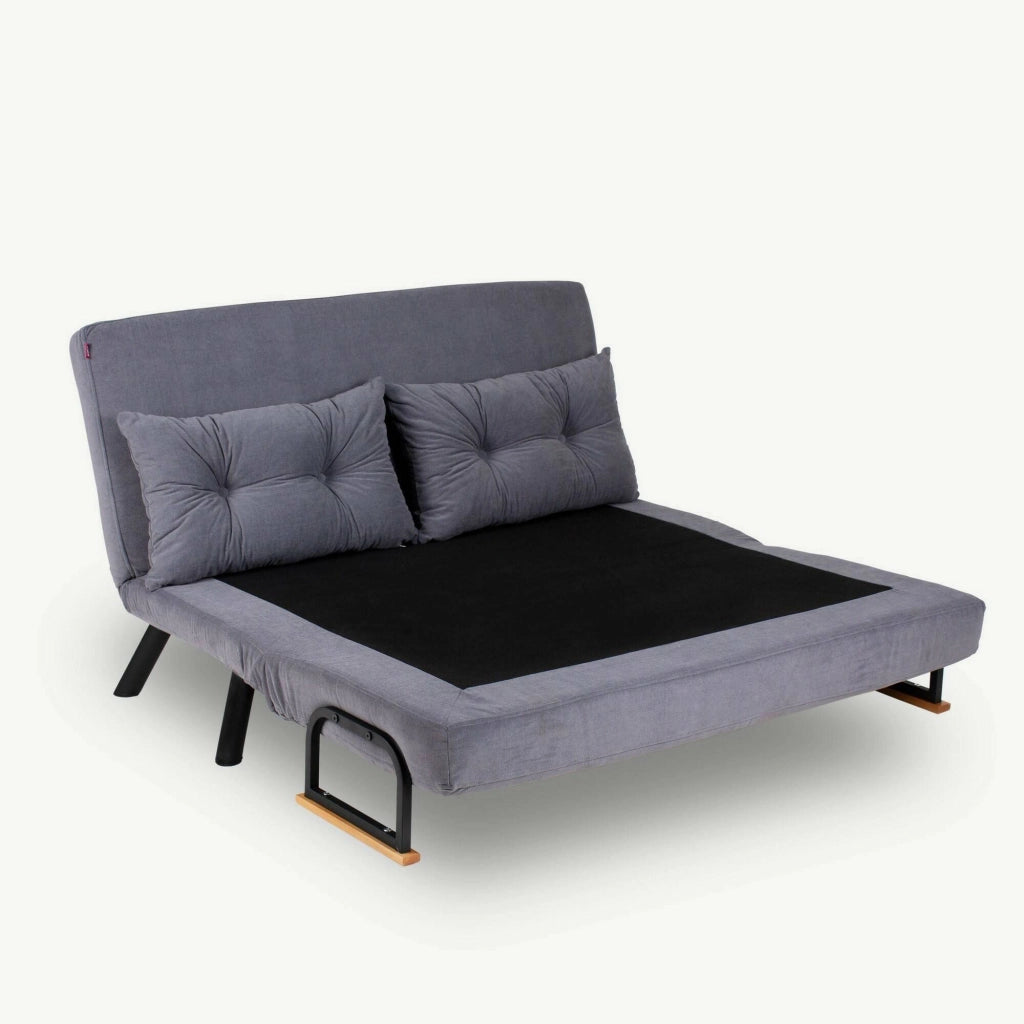 Calvin, Divano Letto 2 Posti Contenitore, 133x78 cm Grigio Scuro