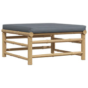 Poggiapiedi da Giardino con Cuscini Grigio Scuro in Bamb¨´ CFW2455886