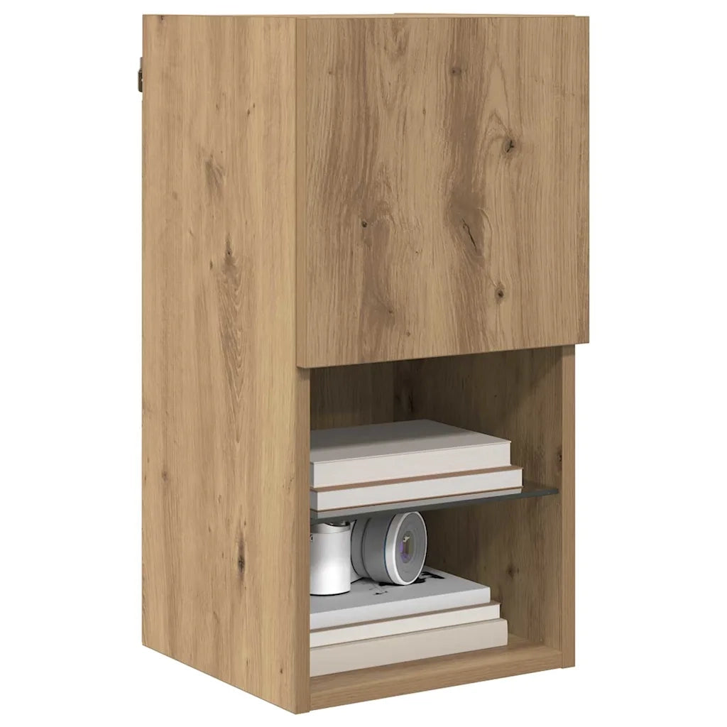Mobile TV da parete-Mobile TV a Muro-Credenza TV Rovere artigianale 30,5 x 30 x 60 cm