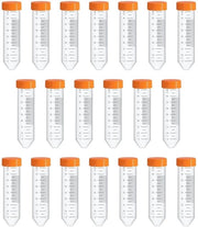 Bicchieri di reazione 50 ml - 20 pezzi - Plastica - Cappuccio a vite - Translucido - Ideali per test di laboratorio - Bicchiere di laboratorio