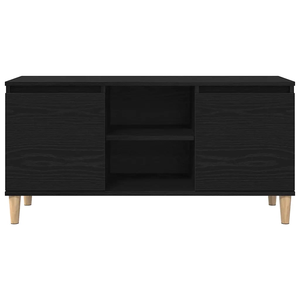 Mobile TV Rovere Nero 102 x 35 x 50 cm Legno multistrato 862584