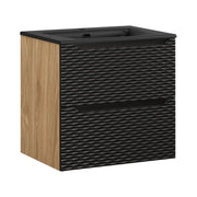 Set da bagno YOKA nero: mobile sottolavabo con cassetti 60 cm + lavabo da incasso nero