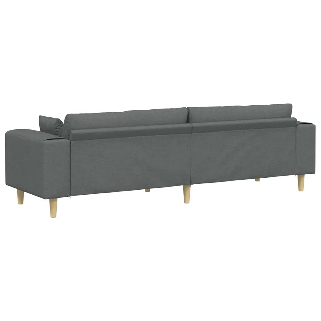 Divano con cuscino-Sofa con cuscino-Divanetto Grigio scuro 250 x 77 x 76 cm Tessuto