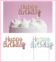 Banner Scritta Happy Birthday per Torta Compleanno 15 x 10 cm 2 Colori