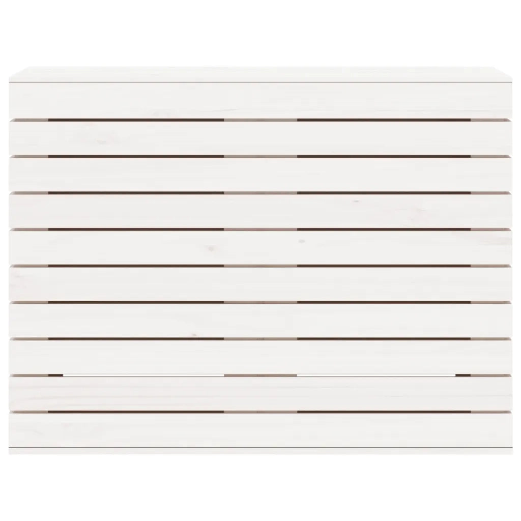 Cesto per Bucato Bianco 88,5x44x66 cm Legno Massello Pino 832320